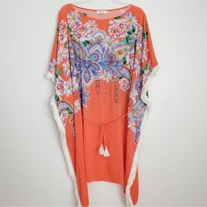 Johnny Was Orange swim beach cover up large